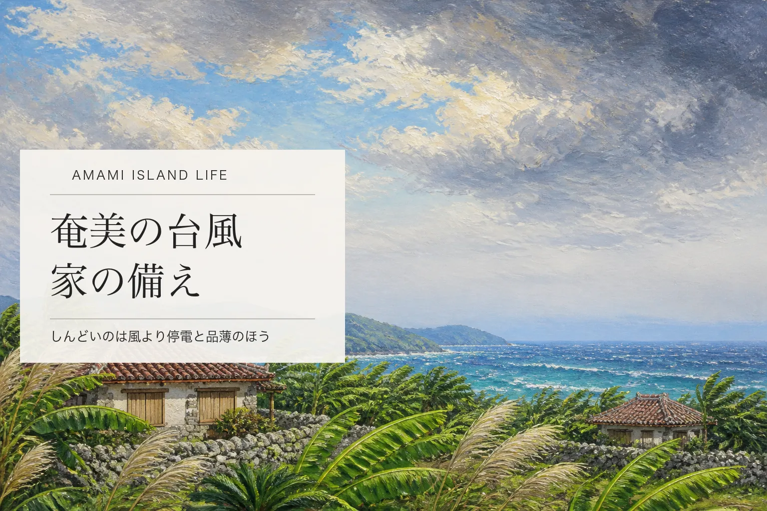 奄美の台風への備えを表すイメージ